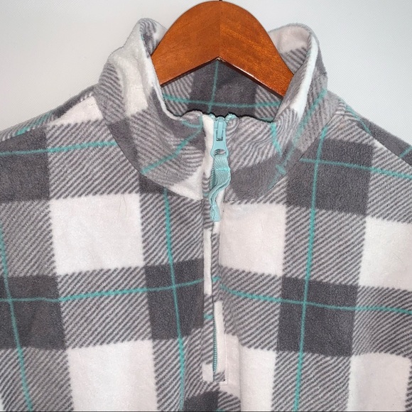 Comfort Corner Casual Soft Plaid Fleece Jacket Sweater - Picture 2 of 6
